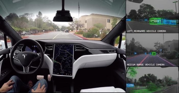 Видео дня: окружающий мир глазами автопилота Tesla