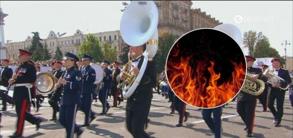 В Киеве мужчина попытался совершить самосожжение во время парада